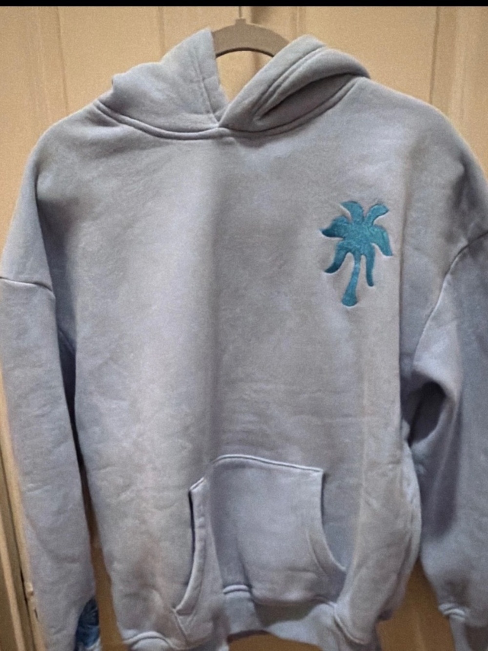 Medium Pink Palm Puff Hoodie